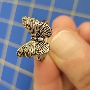 Butterfly Silver Tone Ring